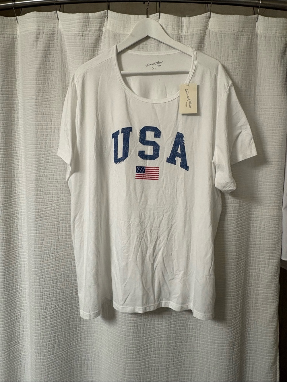 Universal Thread White Short Sleeve Tee with Script Logo